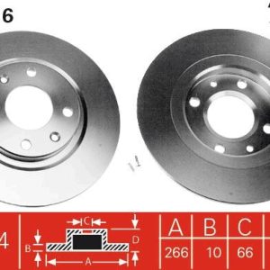 ÖN FREN AYNASI P305 82-89 P405 92-96 BX 82-93 1.4-1.4ie-1.6-1.6ie-1.7TD-1.9TD 266x27x4DL
