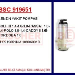BENZİN YAKIT POMPASI GOLF III 1.4-1.6-1.8-PASSAT 1.0-1.4-POLO 1.0-1.4-CADDY II 1.6İ-CORDOBA 1.6