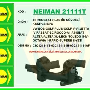 TERMOSTAT-PLASTİK GÖVDELİ KOMPLE 83 C VW EOS-GOLF PLUS-GOLF V-VI-JETTA III-IV-PASSAT-SCIROCCO-A1-A
