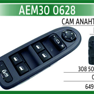 CAM AÇMA DÜĞMESİ KOMPLE ÖN SOL PEUGEOT P308-P508-P3008-P5008 07