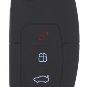 KONTAK ANAHTAR KUMANDA KORUYUCU KILIF SİLİKON 3 TUŞ SİYAH FORD FOCUS 2-FIESTA-X MAX HMA041-S