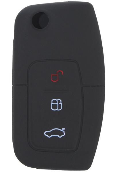 KONTAK ANAHTAR KUMANDA KORUYUCU KILIF SİLİKON 3 TUŞ SİYAH FORD FOCUS 2-FIESTA-X MAX HMA041-S
