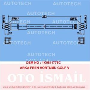 ARKA FREN HORTUMU POLO 81-94 321611775-431611775A