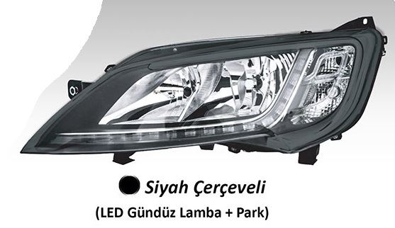 FAR MOTORLU SOL - SİYAH ÇERÇEVELİ LED BALLAST DAHİL DUCATO MAXI -P.BOXER - C.JUMPER 14