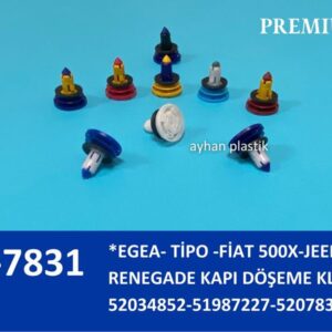 KAPI DÖŞEME KLİPS EGEA- TİPO -FİAT 500X-JEEP RENEGADE 21.5 X 19 CM POŞET