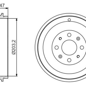 FREN KAMPANASI ARKA FIAT GRANDE PUNTO 05  PUNTO 12  PUNTO EVO 09 12 OPEL CORSA D 06 14 ADAM 12 19 203.2 / 47 MM