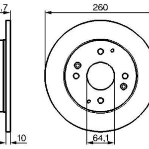 ARKA FREN DİSKİ DOLU TİP HONDA ACCORD EURO 2.0L F20Z1 CC7 CE8 kasa 95-98 / ROVER 600 618 96-99 6 20İ Sİ Tİ 93-99 623Sİ 93-99 260 çap x 4 bijon - Adet