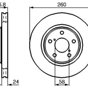 ÖN FREN DİSKİ HAVA KANALLI SUBARU IMPREZA 1.5L EL15 GD GH 07-12 / 1.6L EJ16 GC GD 98-09 260 çap x 5 bijon - Adet disk fiyatıdır