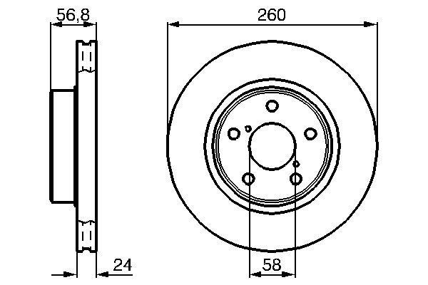 ÖN FREN DİSKİ HAVA KANALLI SUBARU IMPREZA 1.5L EL15 GD GH 07-12 / 1.6L EJ16 GC GD 98-09 260 çap x 5 bijon - Adet disk fiyatıdır