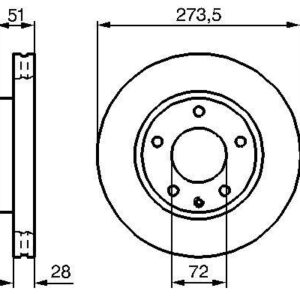 ÖN FREN DİSKİ HAVA KANALLI MAZDA XEDOS 9 2.5L KL TA12 94-00 273.5 ÇAP X 5 BİJON - Adet disk fiyatıdır T0023325X-T0023325XA-TY013325X