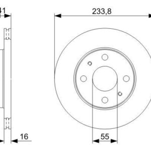 ÖN FREN DİSKİ HAVA KANALLI DAIHATSU SIRION M100 M101 98-05 / YRV M200 M201 M211 01-  234 çap x 4 bijon - Adet disk fiyatıdır