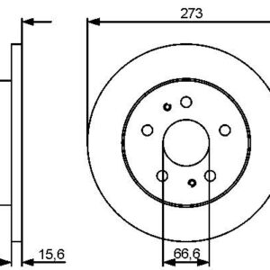 ÖN FREN DİSKİ DOLU TİP DAIHATSU TERIOS 1.3L HC-EJ K3-VE J100 J102 J211 97-08 / 1.5L 3SZ-VE J210 06 -  273 çap x 5 bijon - Adet disk fiyatıdır