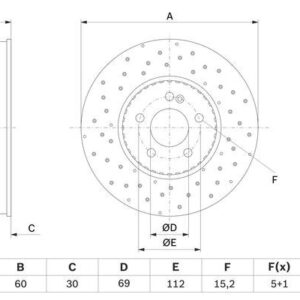 FREN DISKI ON MERCEDES C-CLASS W205 S205 C205 A205 A0004212112