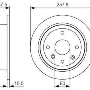 ARKA FREN DİSKİ AVEO 05 13 LACETTI 2005   NUBIRA 2005   OPTRA 2003-2008 257X10.5X60X4DL DOLU
