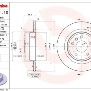 ARKA FREN AYNASI OMEGA B 2.0 24V 2.2 2.5TD 3.0 V6 94/7.03 286mm 285.8x12x5DLxHAVALI 569121-569208