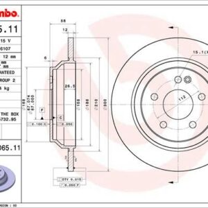 FREN DISKI ARKA MERCEDES VITO W447 14 A4474230412