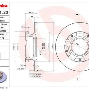 ARKA FREN DISK AYNASI TRANSIT CUSTOM V362 2.2TDCI 12 CAP 288 16 BK212A097BA-BK212A097FA-BK212A097HA