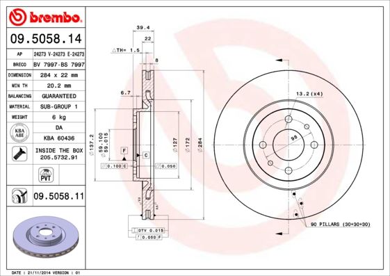 ON FREN DISKI FIAT TIPO 91 95 PUNTO 99 12 COUPE 96 00 ALFA ROMEO 146 95 01 145 95 01 LANCIA DELTA II 93 99 DEDRA 91 99 46403958-46427947-46427949