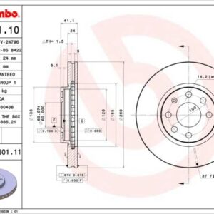 ÖN FREN AYNASI CORSA C - COMBO C 01 11 MERIVA A 03 10 TIGRA 04 09 260x24x4DL HAVALI 95526646-569000-9127967-9196050
