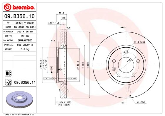 ÖN FREN AYNASI INSIGNIA B 16 INÇ 18 ASTRA J 09 ZAFIRA C 11 CRUZE 09 300x26x5DLxHAVALI 13502051 569076-569070-13502052-95527031