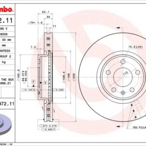 ÖN FREN AYNASI A4-A5-A6-A7-Q5 320x30x28xHAVALI 986479753-DF6148 8R0615301-8R0615301C