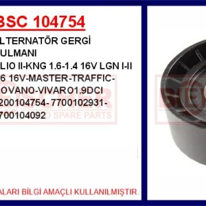 ALTERNATÖR GERGİ RULMANI RENAULT CLIO II 98  KANGOO 97 LAGUNA I-II MASTER II 06 TRAFIC II 06  OPEL MOVANO 06  VIVARO 06  1.4 1.6 1.9DCI