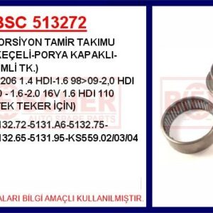 TORSİYON TAMİR TAKIMU KEÇELİ-PORYA KAPAKLI-PİMLİ TK. P206 1.4 HDI-1.6 98 09-2.0HDI 90-1.6-2.0 16V 1. 6HDI 110 TEK TEKER İÇİN