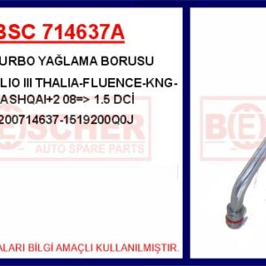 TURBO YAĞLAMA BORUSU CLIO III THALIA-FLUENCE-KNG-QASHQAI 2 08   1.5 DCİ ALÜMİNYUM BORU