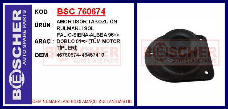 AMORTİSÖR TAKOZU ÖN RULMANLI SOL PALIO-SIENA-ALBEA 96 DOBLO 01 TÜM MOTOR TİPLERİ
