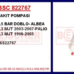 YAKIT POMPASI 1.5 BAR DOBLO- ALBEA 1.3 MJT 2003-2007-PALIO 1.3 MJT 1996-2005