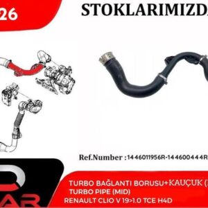 TURBO BAĞLANTI BORUSU KAUÇUK KOMPLE CLIO V 19  1.0 TCE H4D