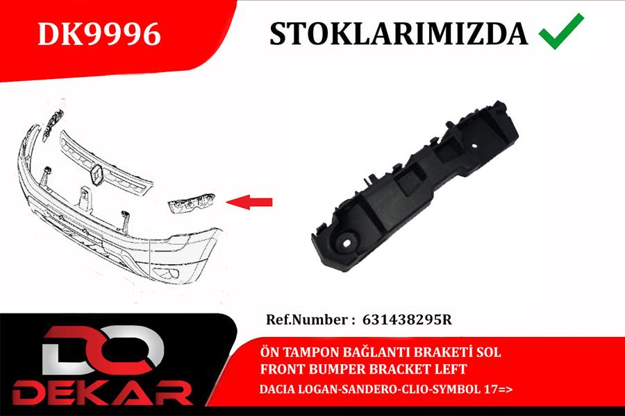 ÖN TAMPON BAĞLANTI BRAKETİ SOL RENAULT SYMBOL III 17 MAKYAJLI
