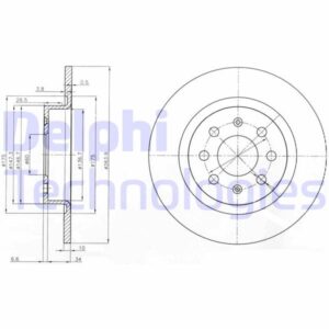 ARKA FREN AYNASI CORSA E 14  ADAM 13  PUNTO EVO-GRANDE PUNTO 05  264x10x4DLxHAVALI 15 İNÇ 55700592