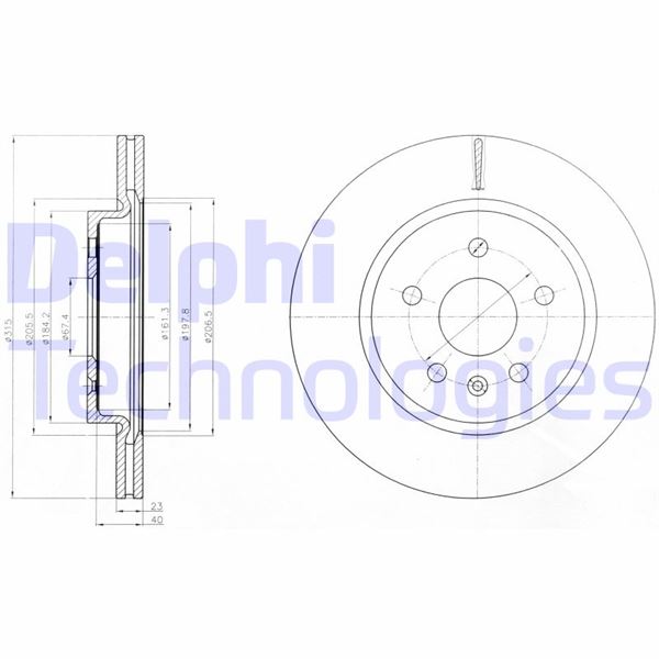 ARKA FREN AYNASI INSIGNIA A 08 SAAB 9-5 YS3G 10 17 JANT-18 JANT 315x22.9x5DLxHAVALI