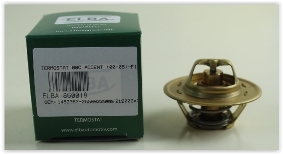 TERMOSTAT 88 C HYUNDAI ACCENT 1.3L G4EA enjeksiyonlu 01- / GETZ 1.3L G4EA 02-05 / FORD FIESTA 8 9-95 / NISSAN MICRA K12 03-10 / NOTE E11 06-