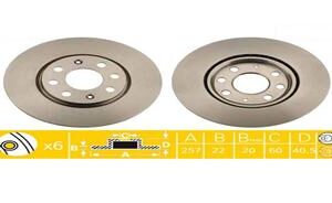 ÖN FREN AYNASI CORSA D 07 CORSA E 14 ADAM 13 PUNTO EVO-GRANDE PUNTO 05 257x22x4DL HAVALI 14İNÇ 55700921