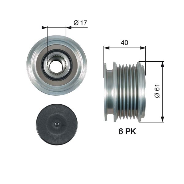 ALTERNATÖR KASNAĞI RULMANLI PASSAT-GOLF III-IV 1.9TDI-CADDY III 1.7SDI-1.9TDI-CORDOBA 1.9D 022903119A-021903119G-022903119C