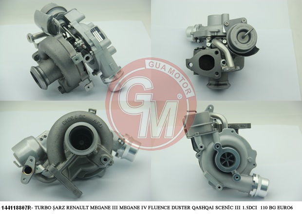 TURBO ŞARJ RENAULT MEGANE III MEGANE IV FLUENCE DACIA DUSTER QASHQAI SCENİC III 1.5DCI 90 BG EURO6 2013 144118807R-144113657R-144114428R