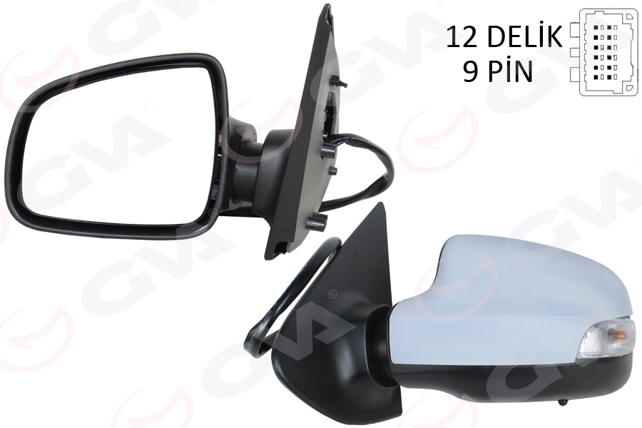 DIŞ DİKİZ AYNA SOL CLIO SYMBOL 13 ASTARLI KAPAK ÜÇGEN AYAK ELEKTRİKLİ SİNYALLİ REZİSTANSL I - SENSÖRLÜ 9 PİN