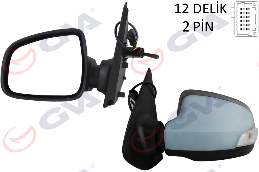 DIŞ DİKİZ AYNASI SOL SYMBOL-SANDERO 13 1 MEKANİK SİNYALLİ ASTARLI KONVEKS 2 FİŞ VM-6129PL 963028691R