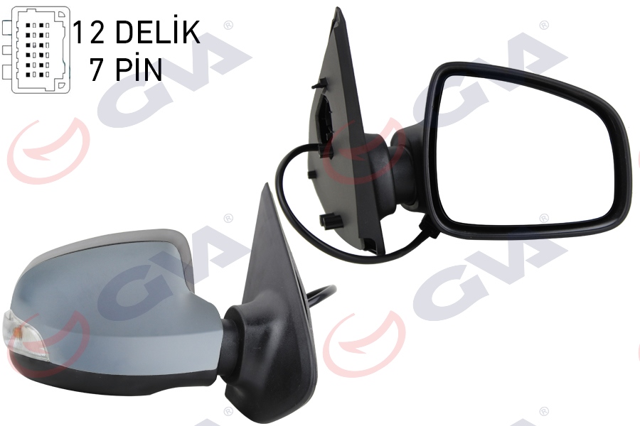 DIŞ DİKİZ AYNASI SAĞ SYMBOL-SANDERO 13 ELEKTRİKLİ ISITMALI SİNYALLİ ASTARLI KONVEKS 7 FİŞ VM-6129EHPSR 963014492R