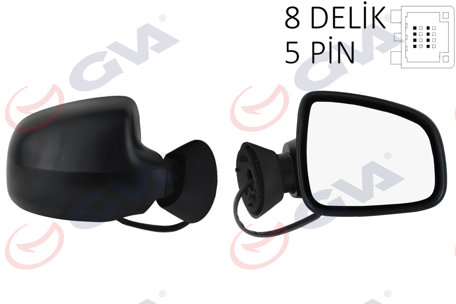 DIŞ DİKİZ AYNASI SAĞ LOGAN SW-MCV 08 ELEKTRİKLİ ISITMALI KONVEKS 5 FİŞ VM-6801EHR 6001549679-963019589R