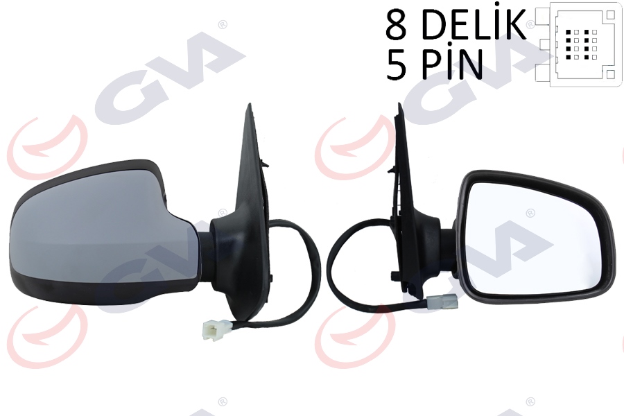 DIŞ DİKİZ AYNASI SAĞ SANDERO STEPWAY 12 ELEKTRİKLİ ISITMALI ASTARLI KONVEKS SENSÖRSÜZ VM-6804EHPSR 963011787R
