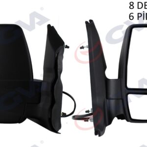 DIŞ DİKİZ AYNASI SAĞ TRANSIT 14 ELEKTRİKLİ ISITMALI BEYAZ SİNYALLİ DESENLİ KONVEKS 6 FİŞ VM-6329EHR