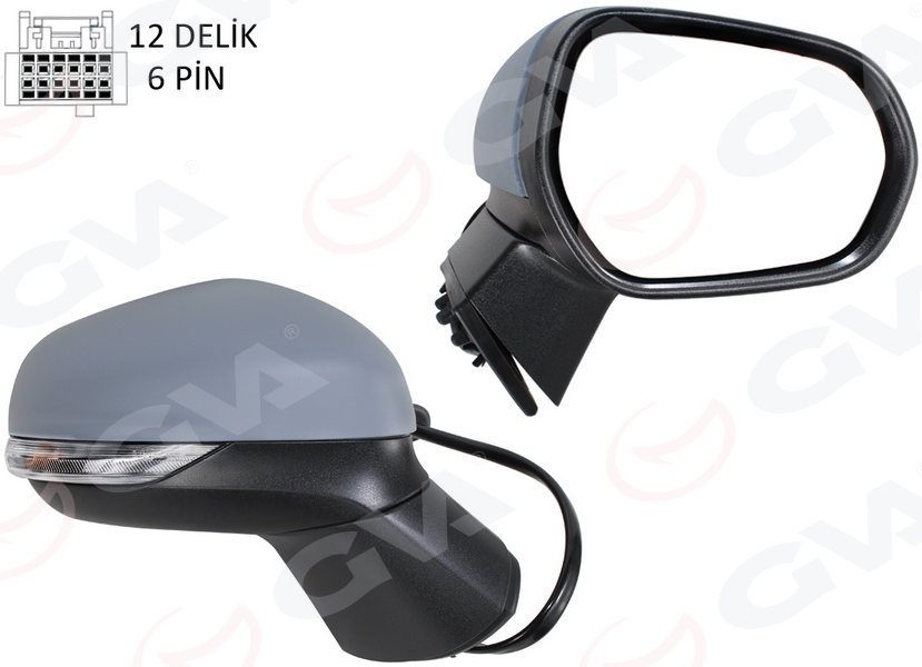 DIŞ DİKİZ AYNASI SAĞ ELEKTRİKLİ ISITMALI ASTARLI CONVEX PUMA 19-