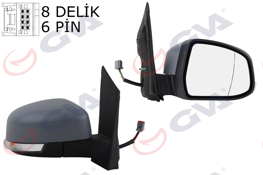 DIŞ DİKİZ AYNASI SAG FOCUS II 08-11 ELEKTRİKLİ ISITMALI SİNYALLİ KÖR NOKTALI ASTARLI 6 FİŞ VM-6304EHPAR 8M5117682YF-8M5117682YC-1728322