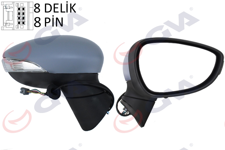 DIŞ DİKİZ AYNASI SAĞ FIESTA 08 ELEKTRİKLİ ISITMALI KATLANIR SİNYALLİ 8 FİŞ VM-6313EBR CIBB17682DB-1542155-1753802