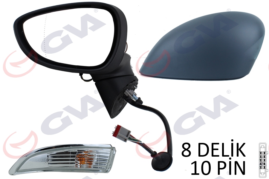 DIŞ DİKİZ AYNASI SOL FIESTA 12 ELEKTRİKLİ ISITMALI KATLANIR SİNYALLİ ASTARLI ASFERİK 10 FİŞ VM-6326NEBAL 1531440 C1BB 17682 GA-1767513