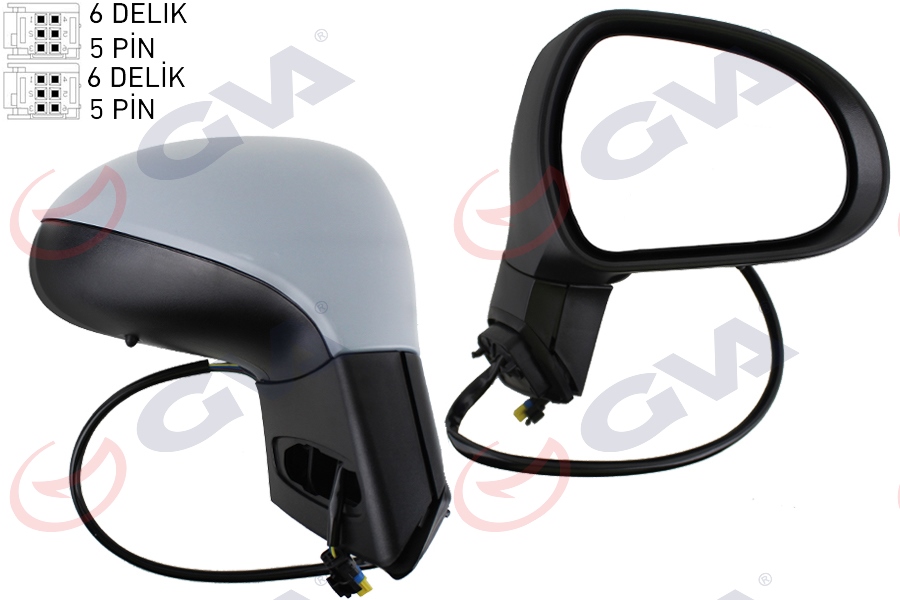 DIŞ DİKİZ AYNASI SAĞ 207 06 ELEKTRİKLİ ISITMALI SİNYALLİ KATLANIR SENSÖRLÜ ASTARLI KONVEKS VM-6207EBR 8149.ZJ-8153AY-9680194977