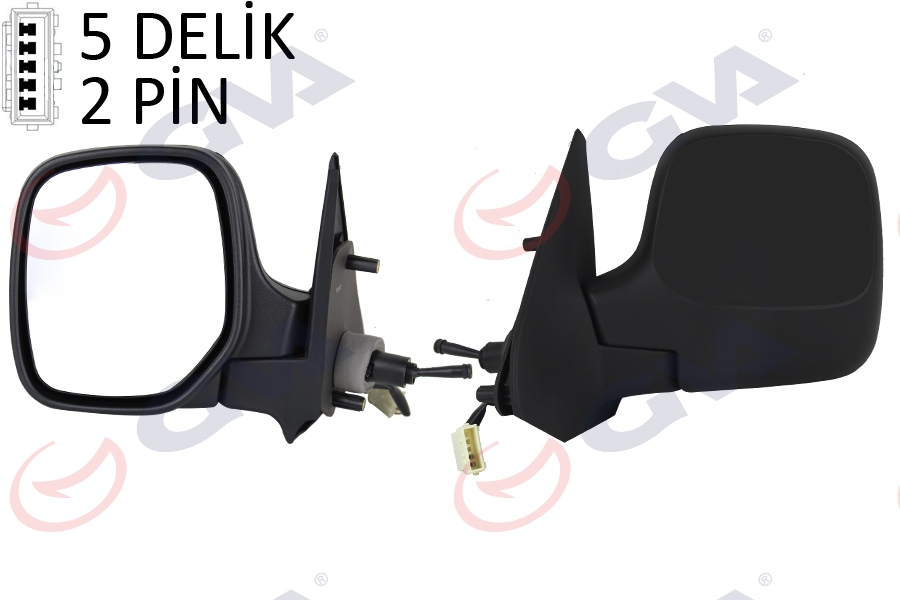 DIŞ DİKİZ AYNASI SOL BERLINGO-PARTNER 97 MEKANİK ISITMALI KONVEKS 2 FİŞ VM-118NL 8148.PL-8148.NZ-8153.HN